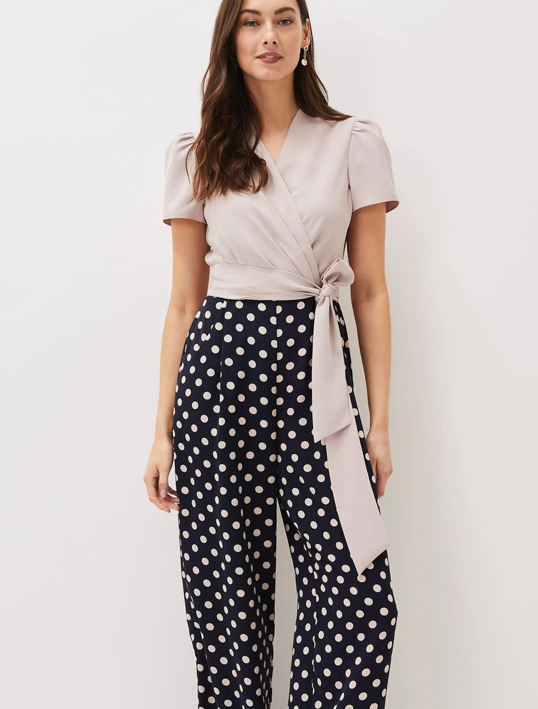 Eloise Spot Print Wide Leg Jumpsuit