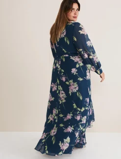 Elsa Printed Woven Frill Maxi Dress