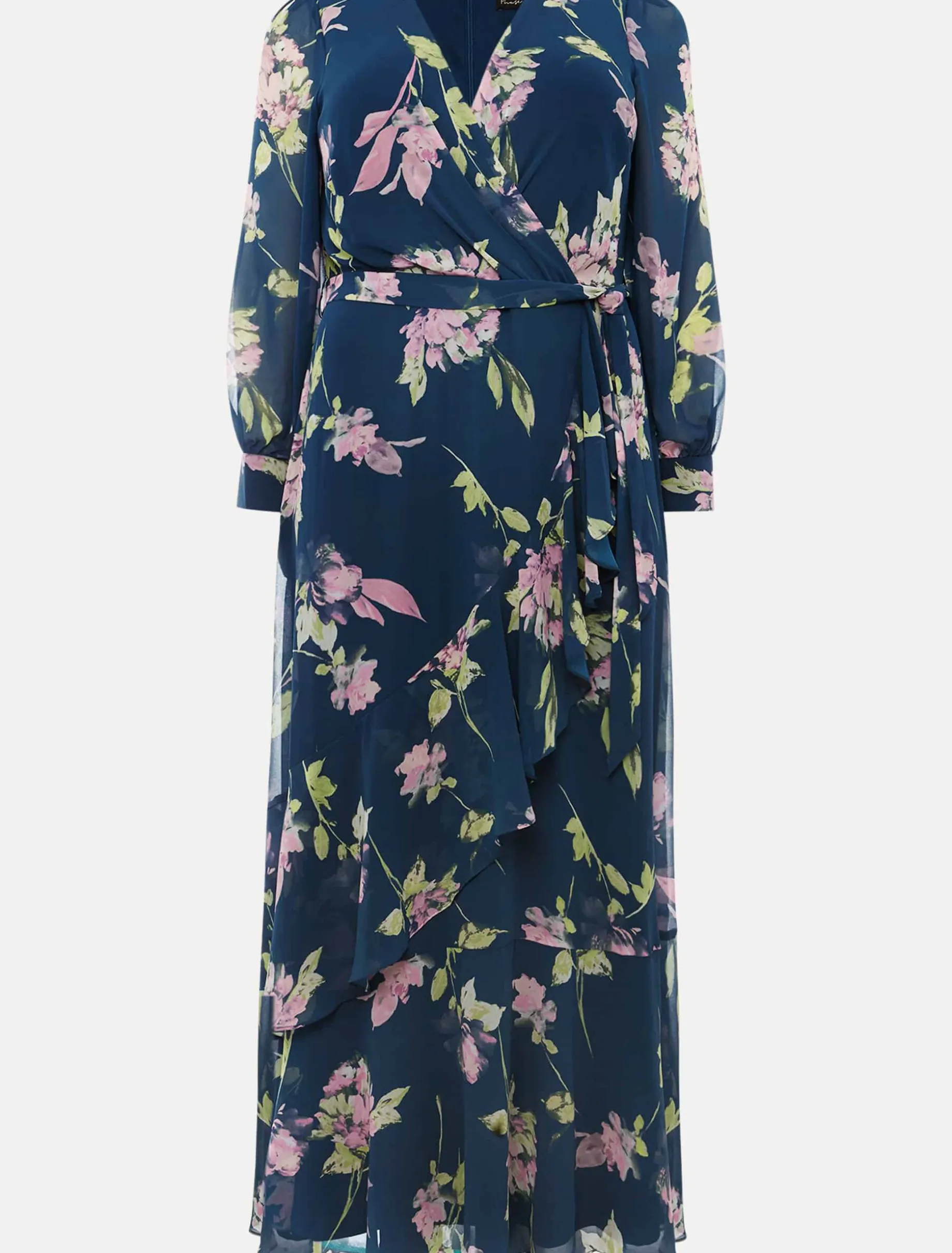 Elsa Printed Woven Frill Maxi Dress