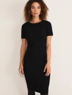 Elsa Ribbed Short Sleeve T-Shirt Dress