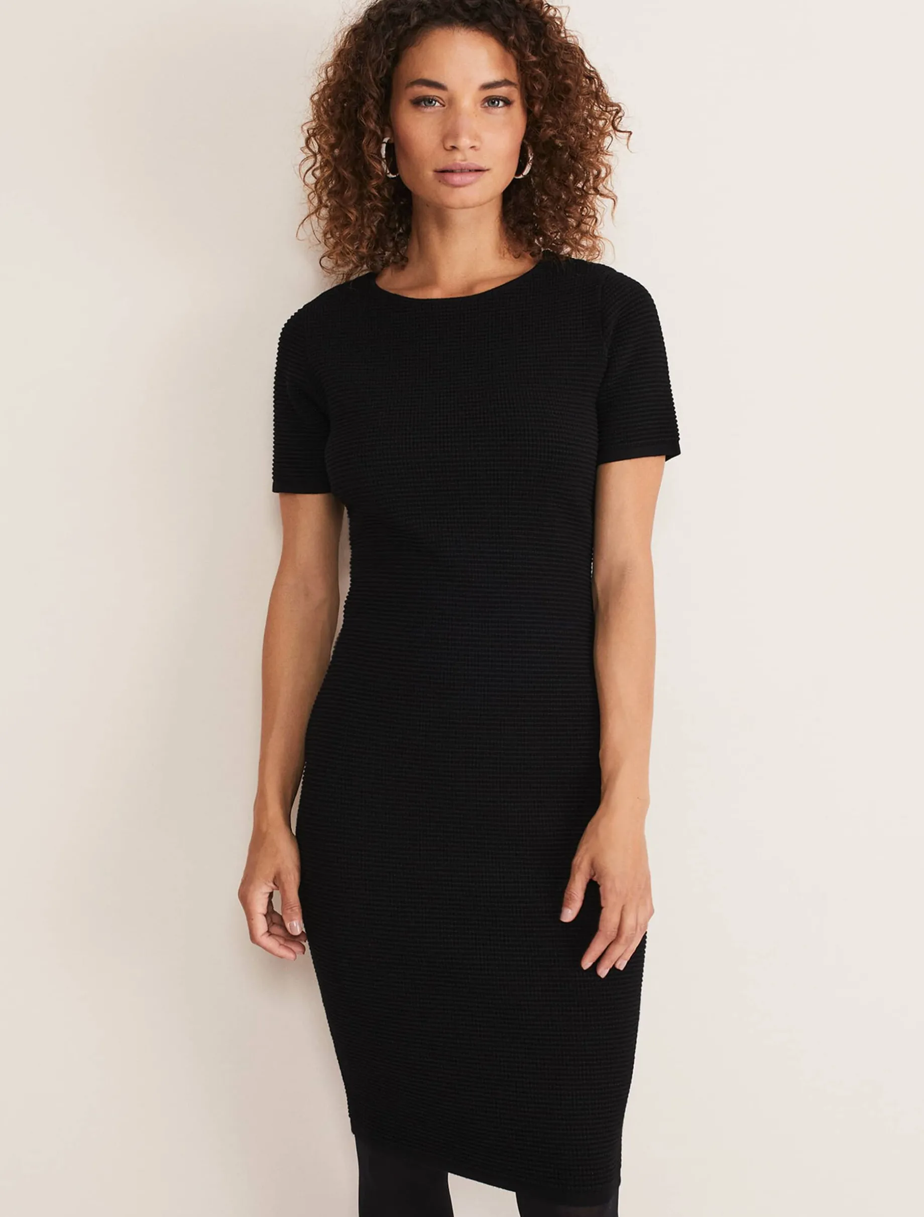 Elsa Ribbed Short Sleeve T-Shirt Dress