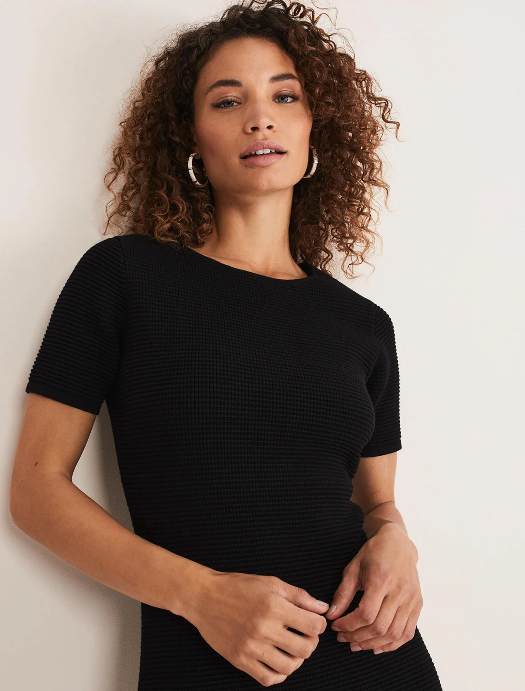 Elsa Ribbed Short Sleeve T-Shirt Dress