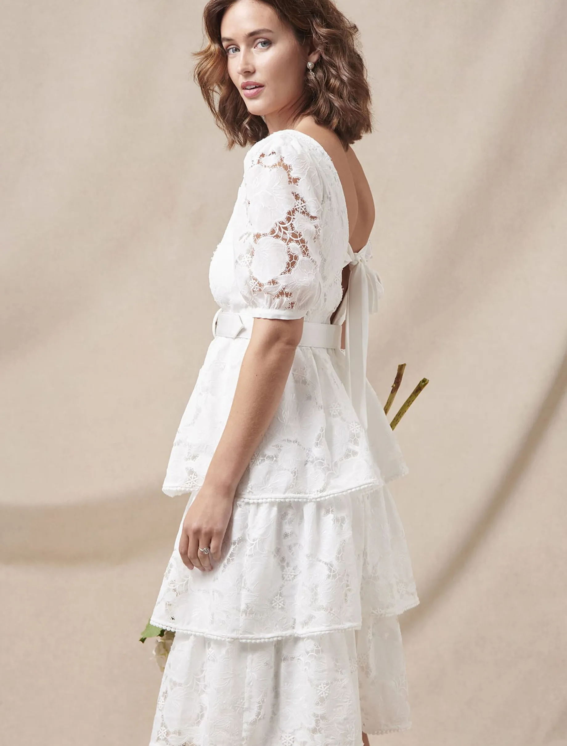 Elyse Lace Tiered Wedding Dress