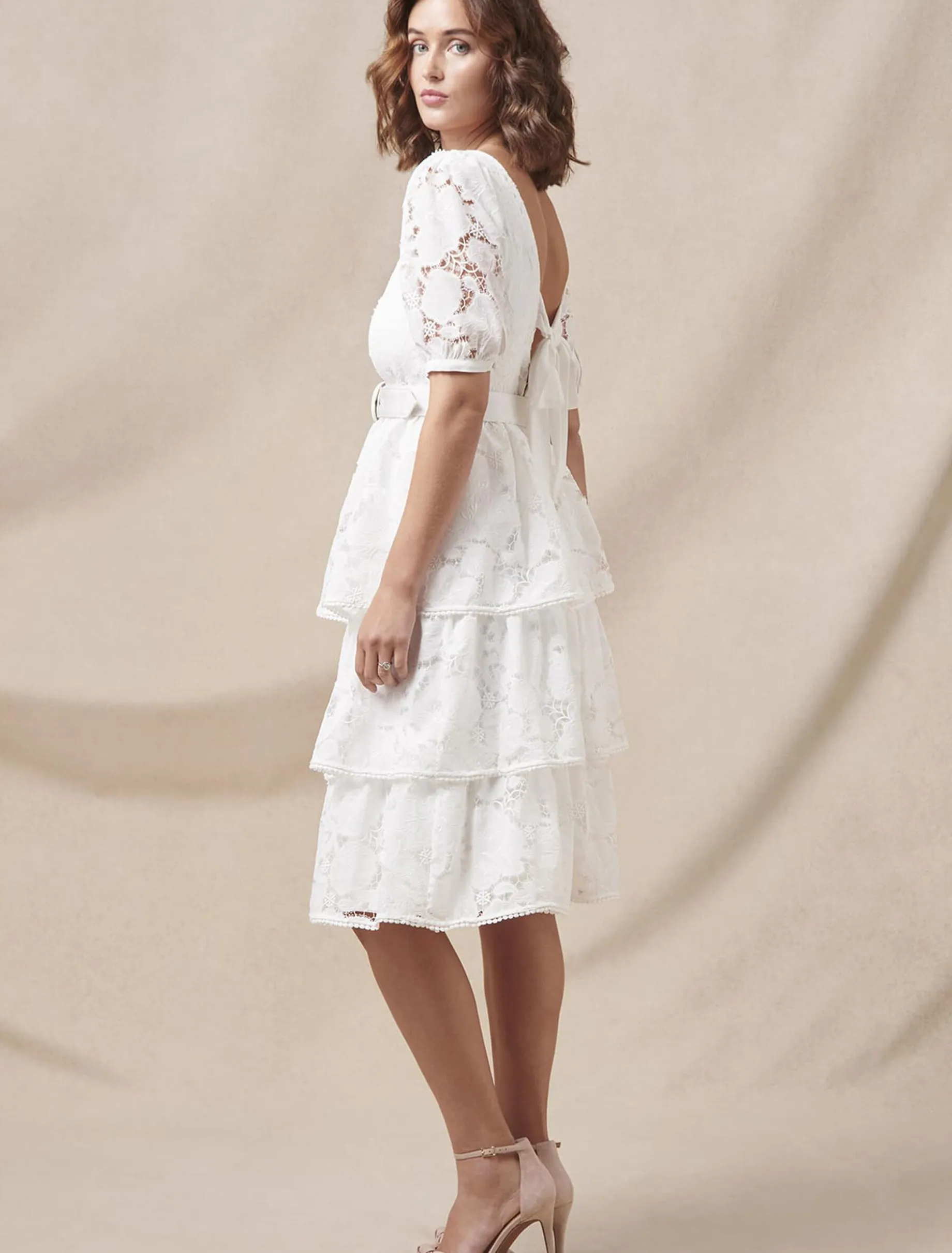 Elyse Lace Tiered Wedding Dress