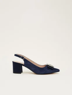 Embellished Toe Block Heel Slingback