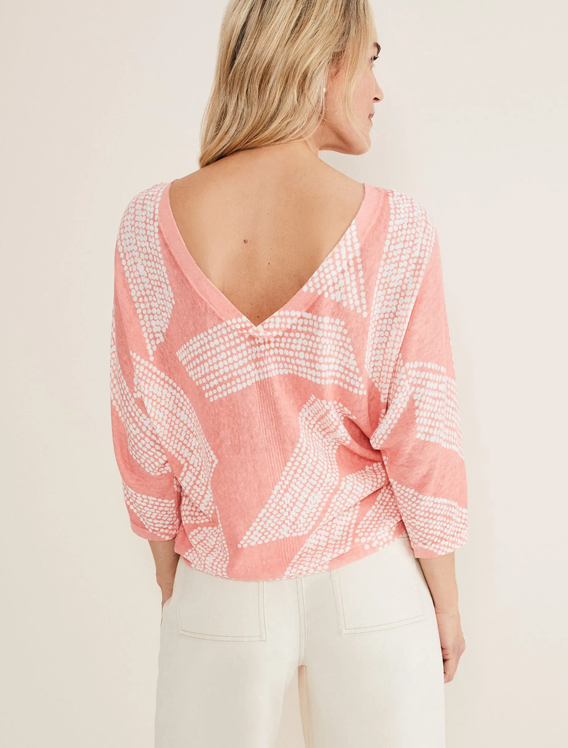 Emma Diagonal Dot Print Knit