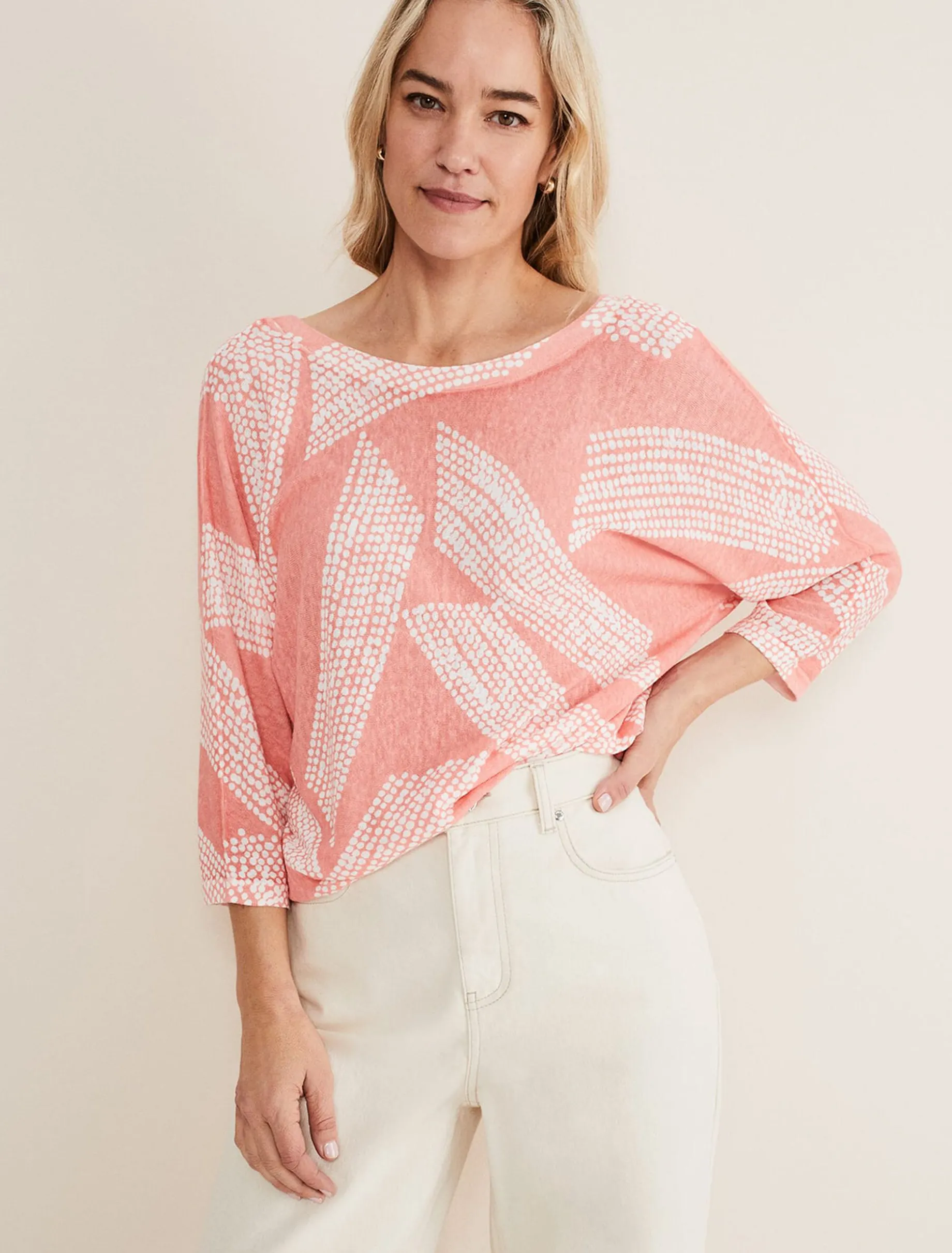 Emma Diagonal Dot Print Knit
