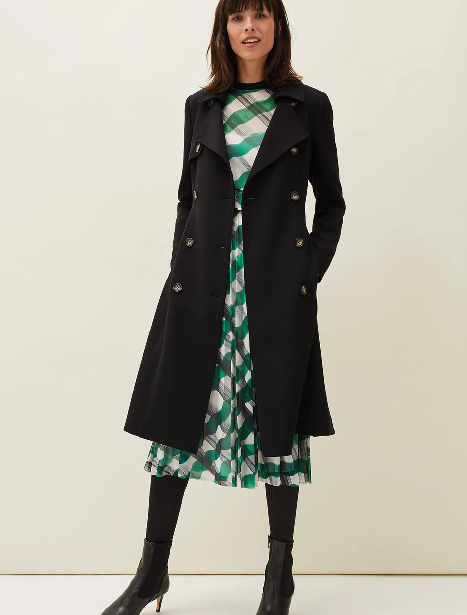 Emmy Pleat Back Trench Coat