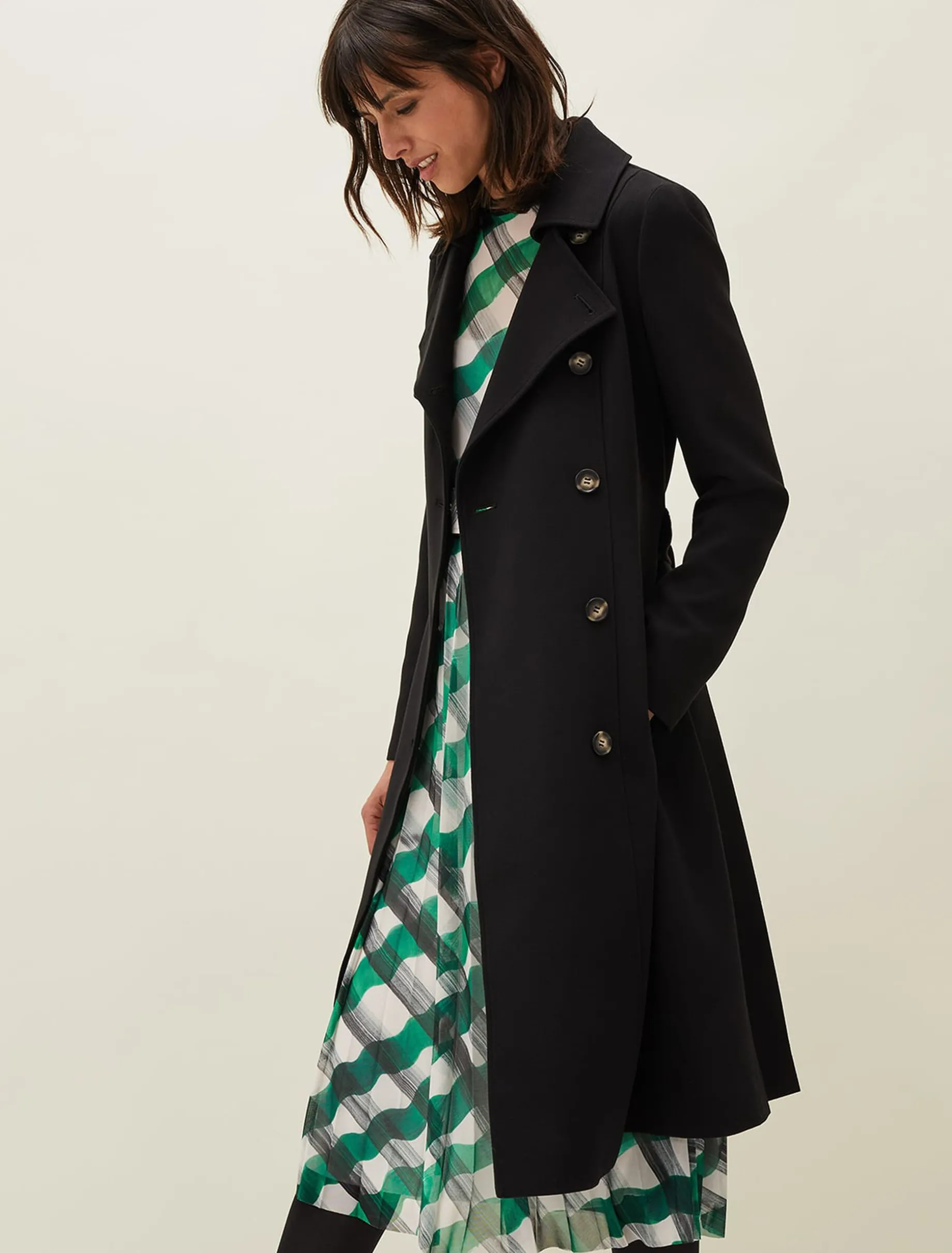 Emmy Pleat Back Trench Coat