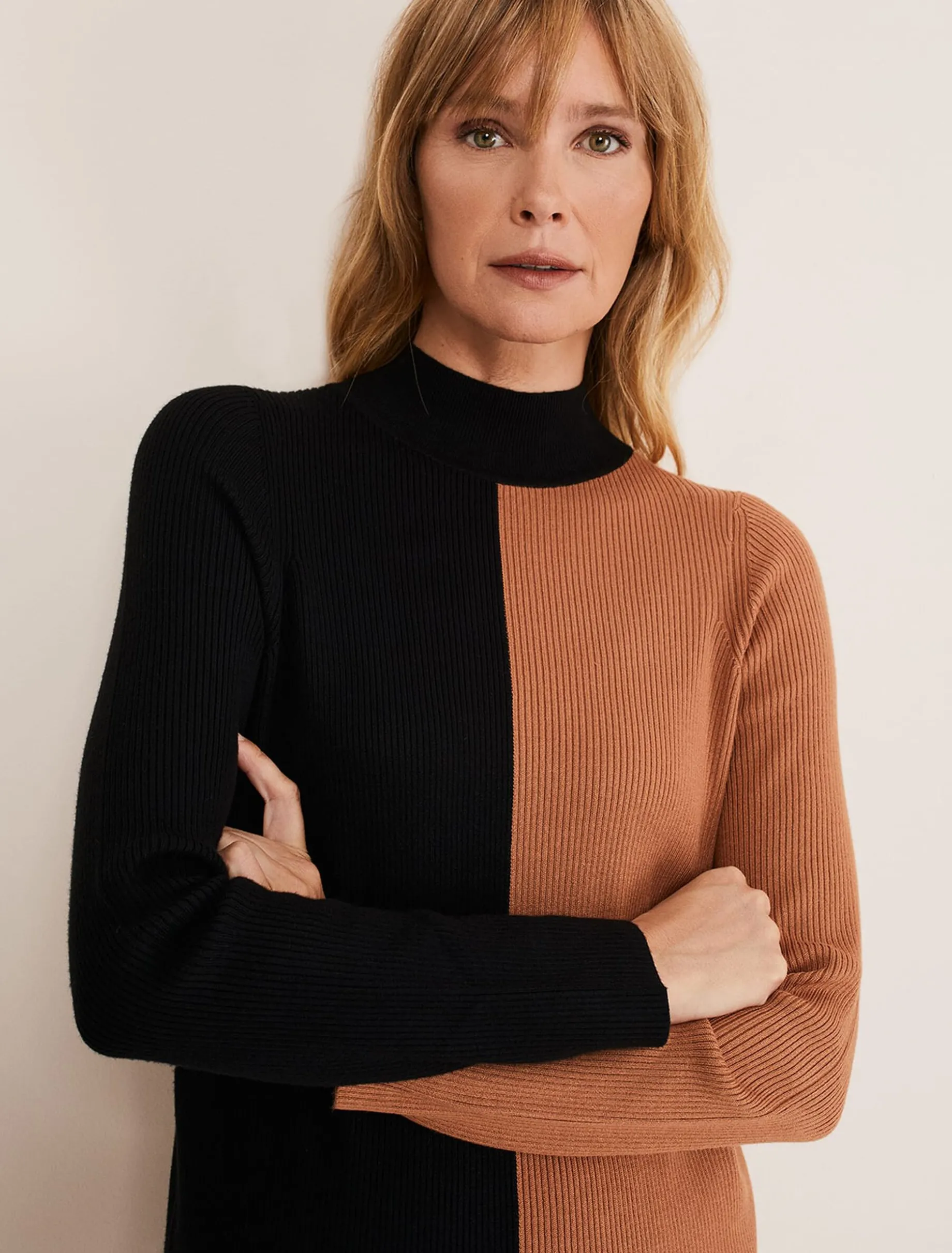 Eris Ribbed Colour Block Knit Tunic
