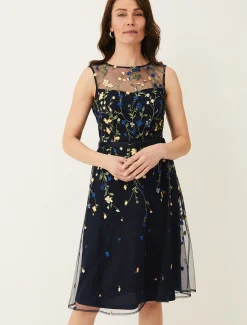 Esmeralda Embroidered Fit & Flare Dress