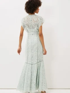 Esmerelda Lace Belted Fishtail Dress
