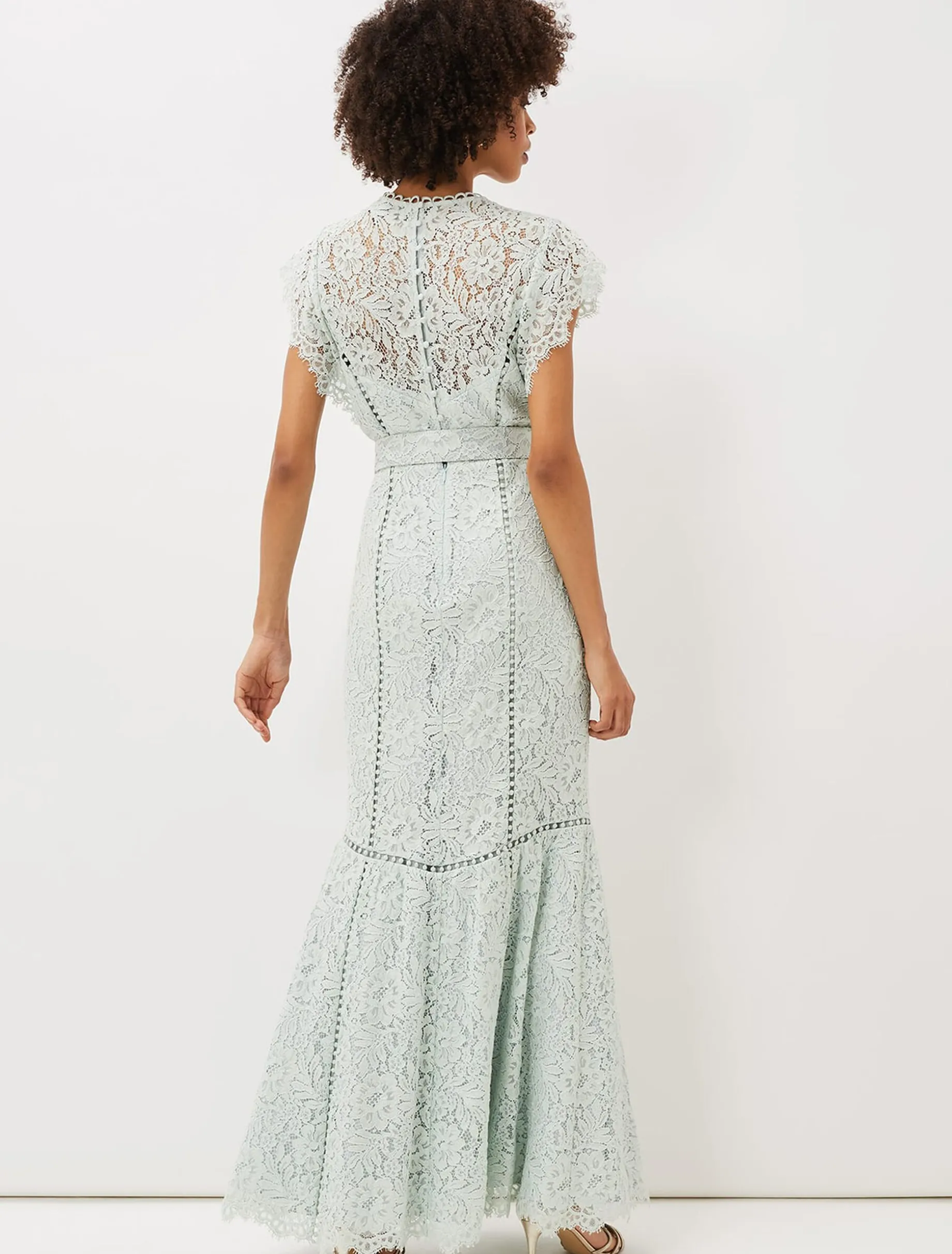 Esmerelda Lace Belted Fishtail Dress