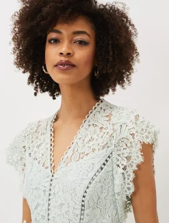 Esmerelda Lace Belted Fishtail Dress