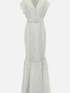 Esmerelda Lace Belted Fishtail Dress