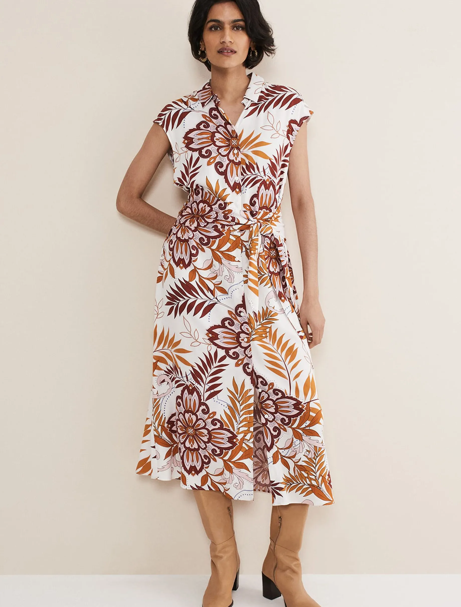 Estelle Paisley Tie Waist Dress