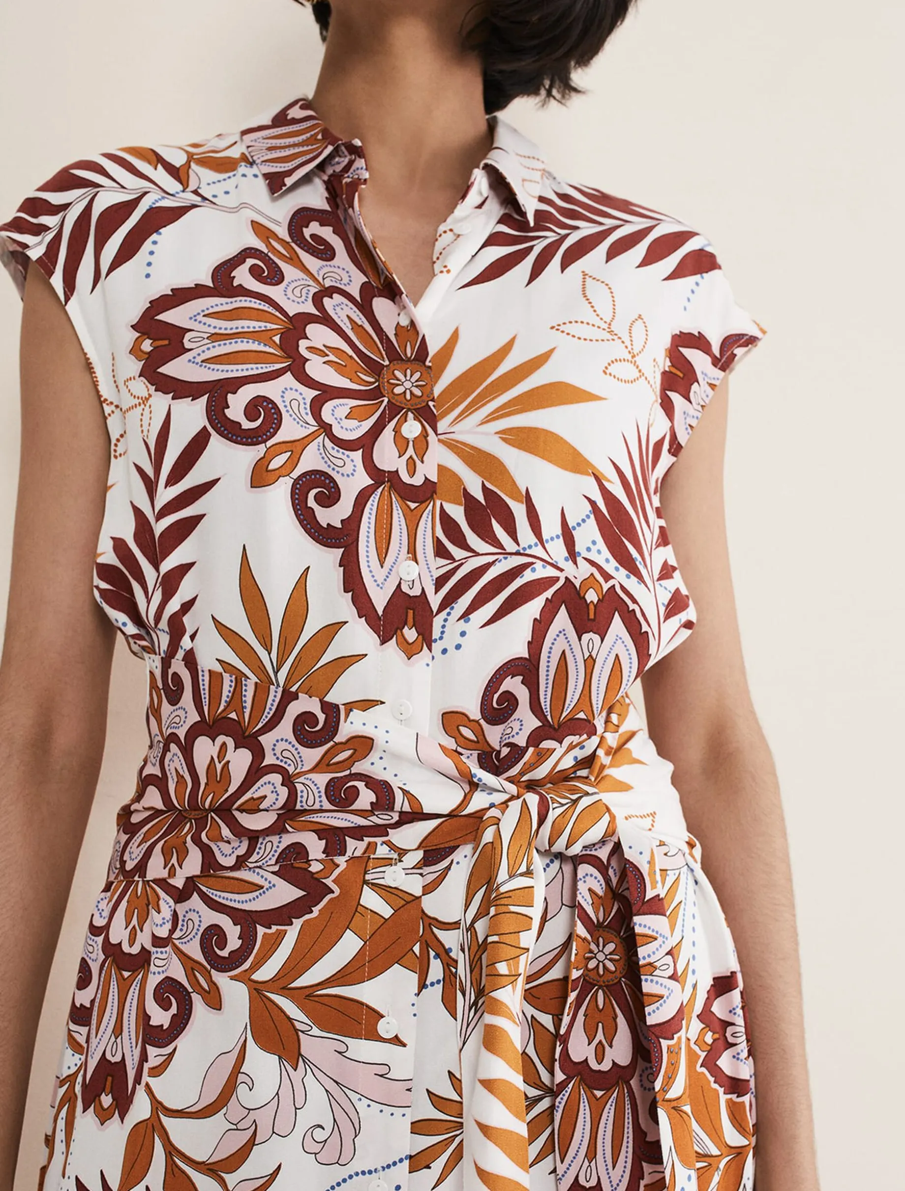 Estelle Paisley Tie Waist Dress