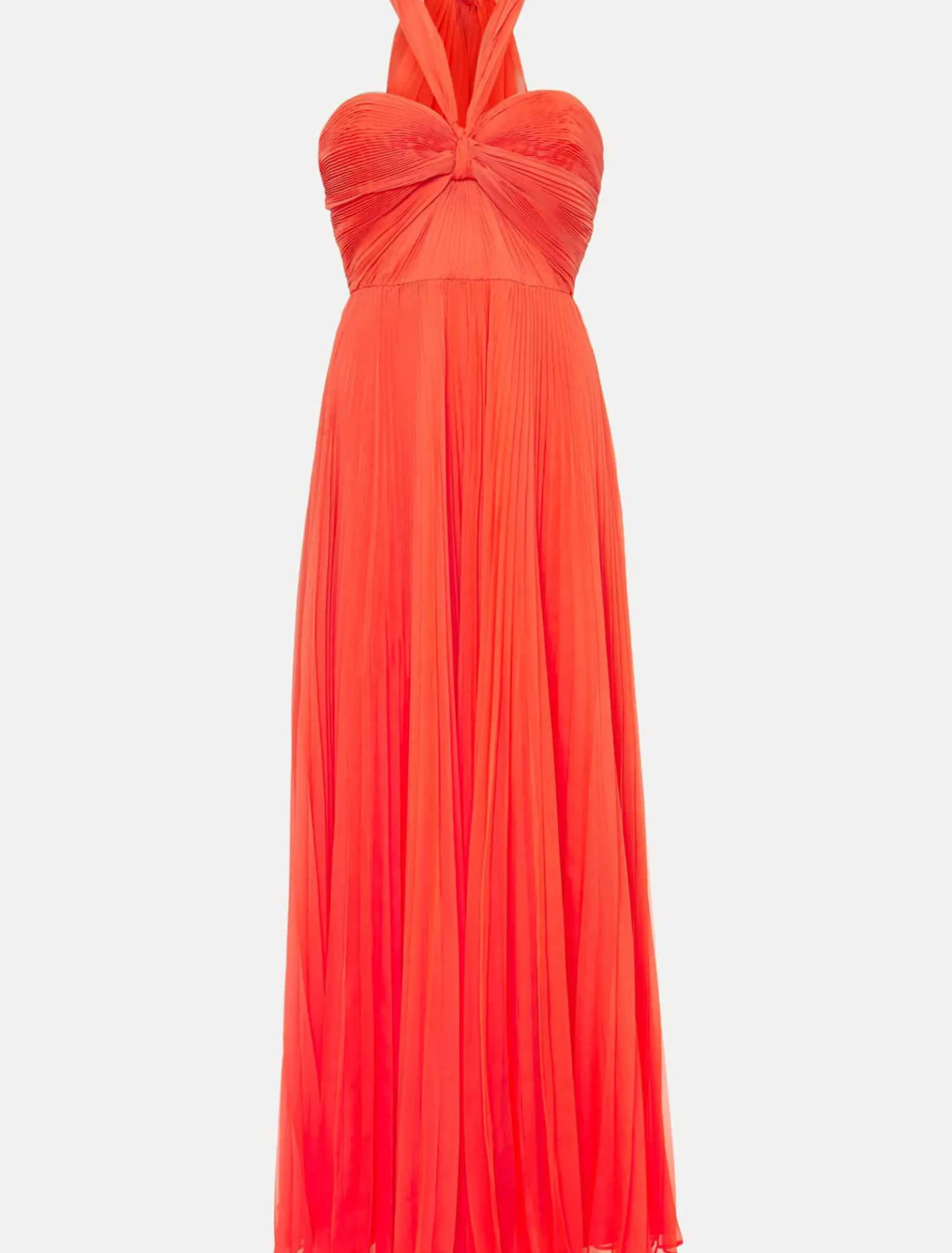 Evangeline Pleated Halterneck Maxi Dress