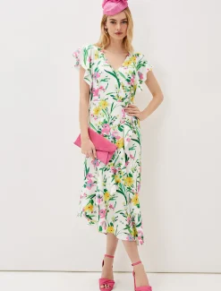 Evelin Printed Frill Hem Dress