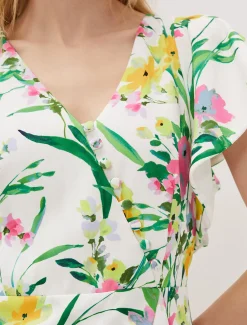 Evelin Printed Frill Hem Dress