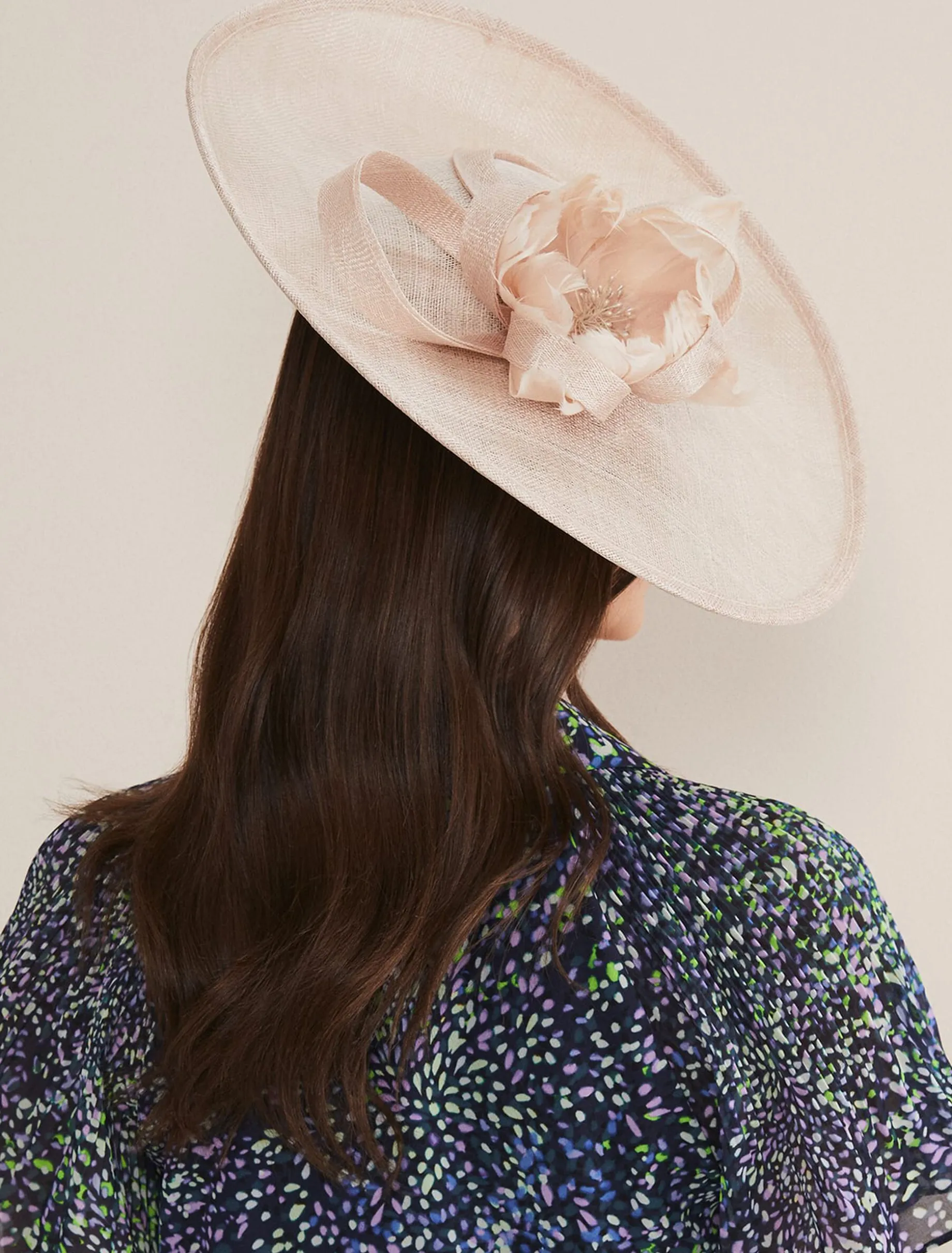 Feather Flower Large Disc Fascinator