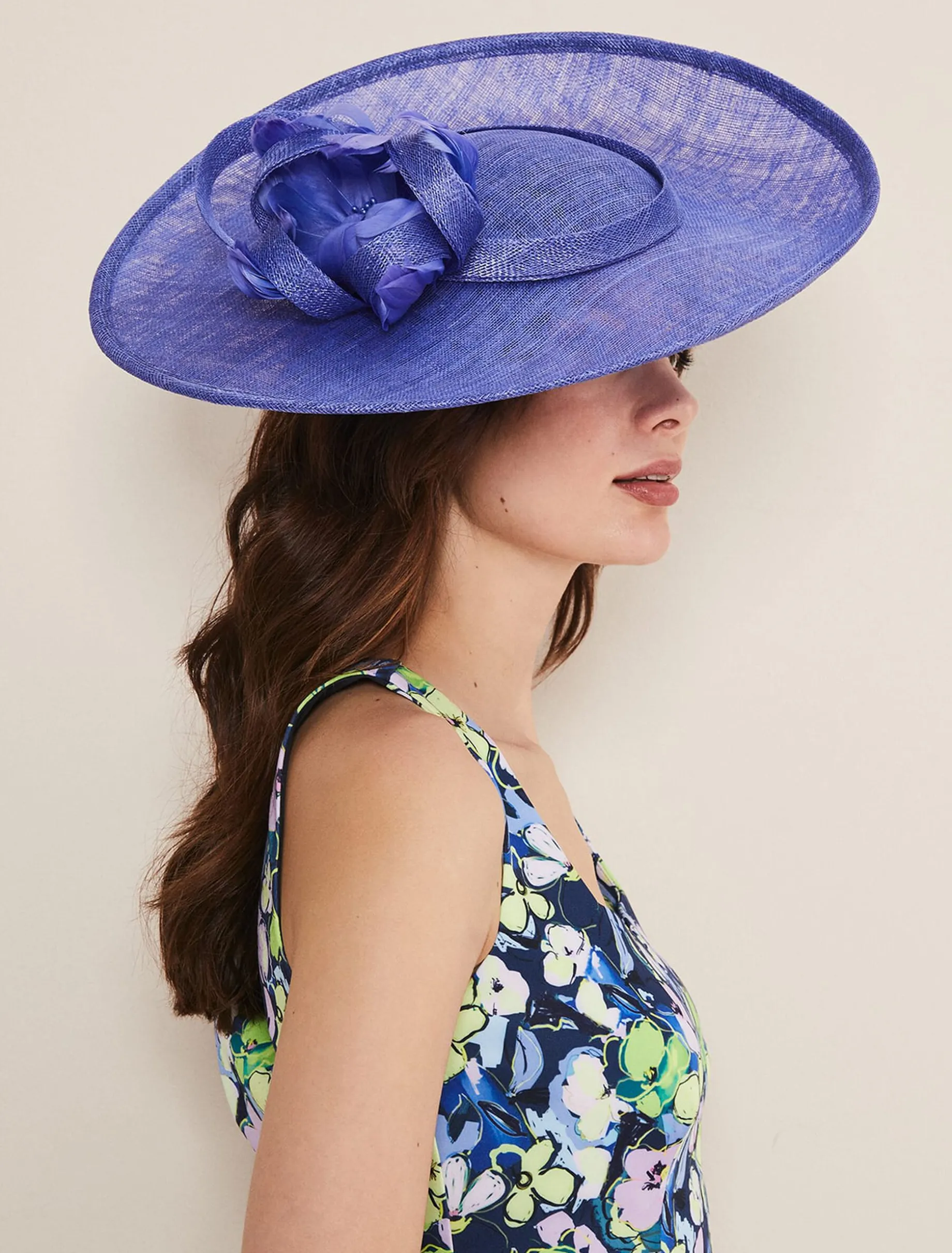 Feather Flower Large Disc Fascinator