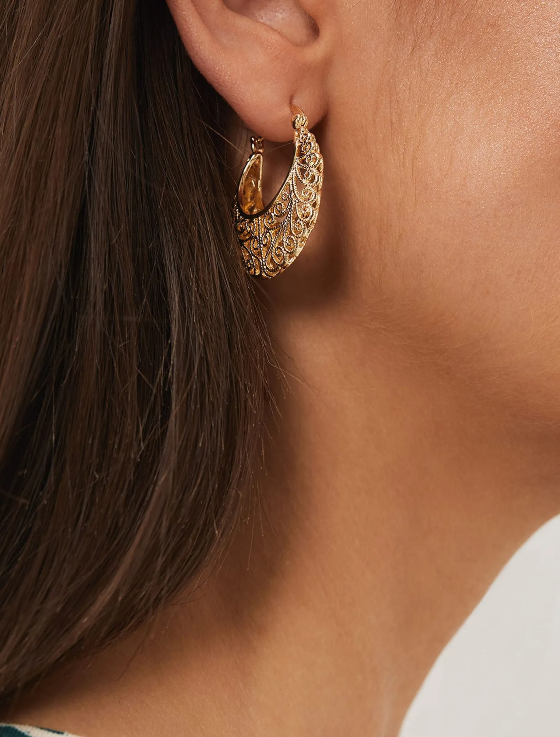 Filagree Hoop Earring