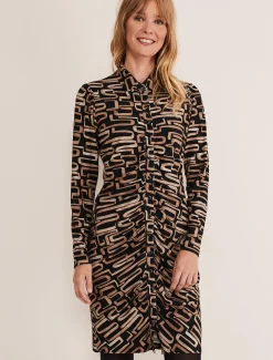 Flora Broken Lines Ruched Dress