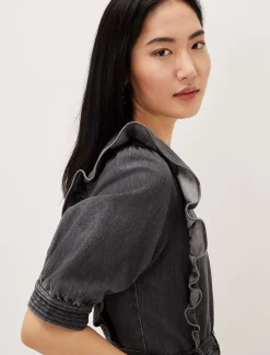 Flora Denim Frill Jumpsuit