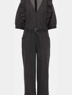 Flora Denim Frill Jumpsuit