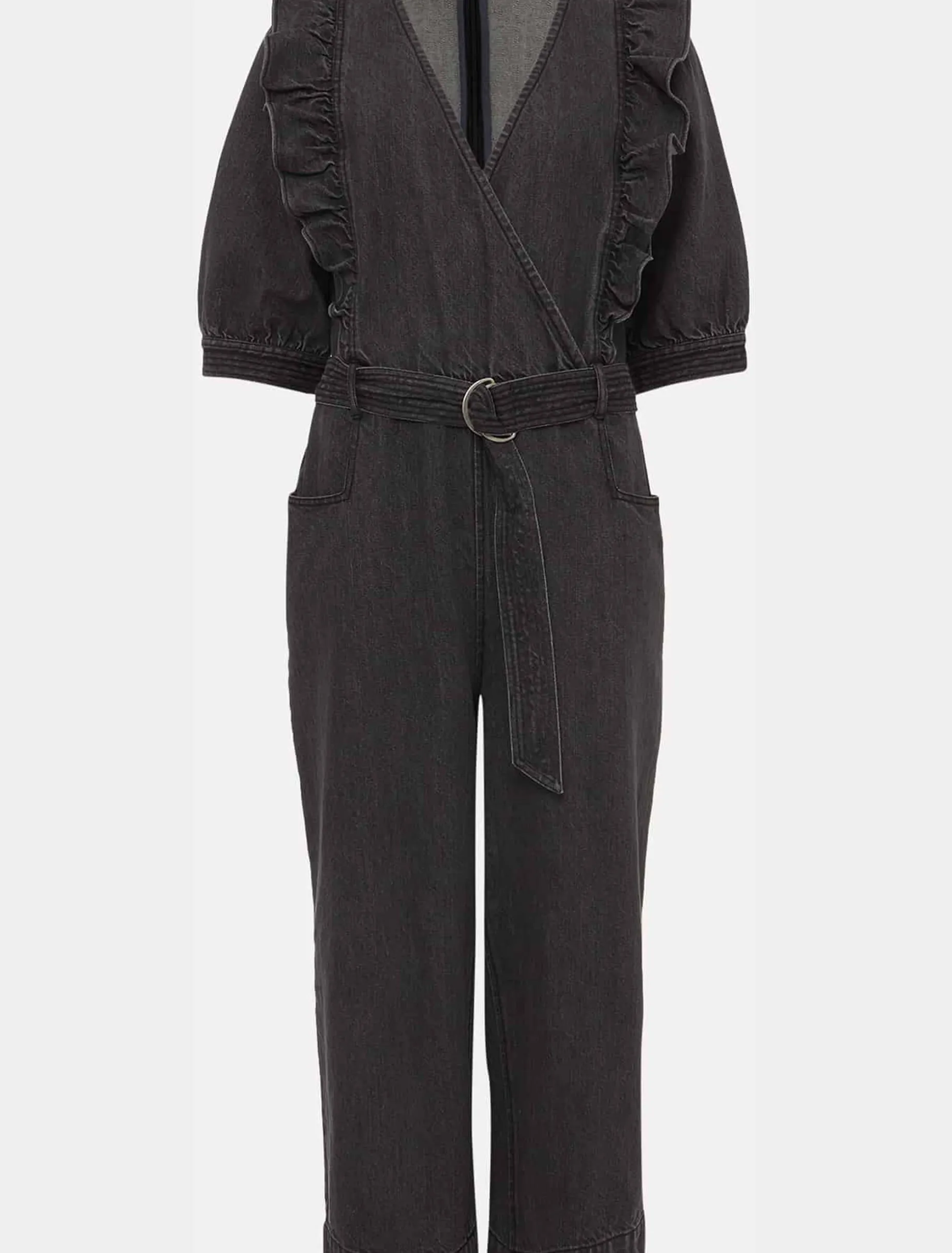 Flora Denim Frill Jumpsuit