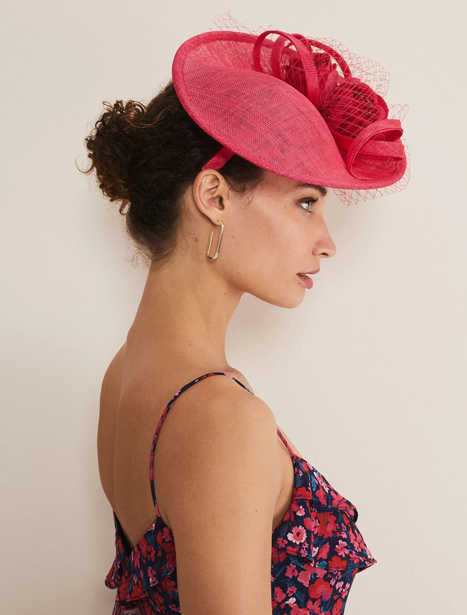 Floral Under Brim Fascinator