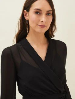 Florentine Semi-Sheer Wrap Top