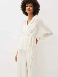 Florentine Semi-Sheer Wrap Top