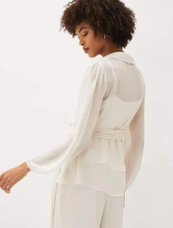 Florentine Semi-Sheer Wrap Top
