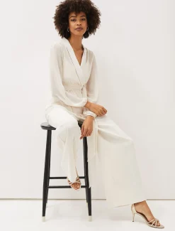 Florentine Semi-Sheer Wrap Top