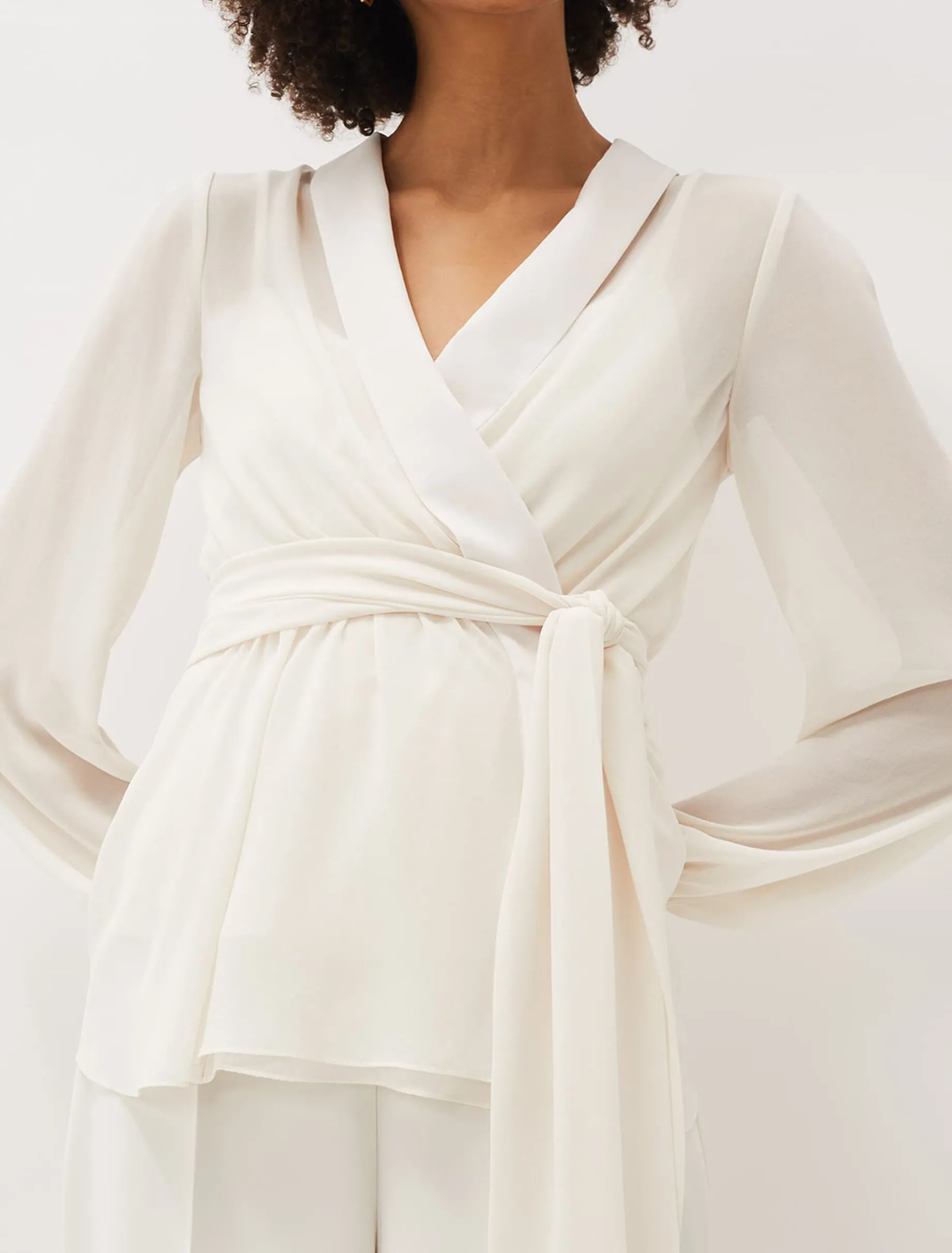 Florentine Semi-Sheer Wrap Top