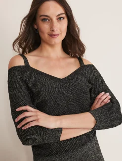Florin Fitted Lurex Column Dress