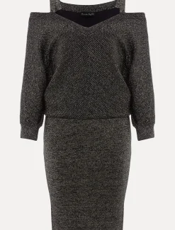 Florin Fitted Lurex Column Dress