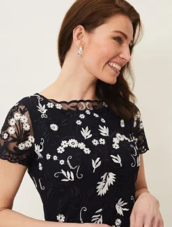 Floris Embroidered Shift Dress