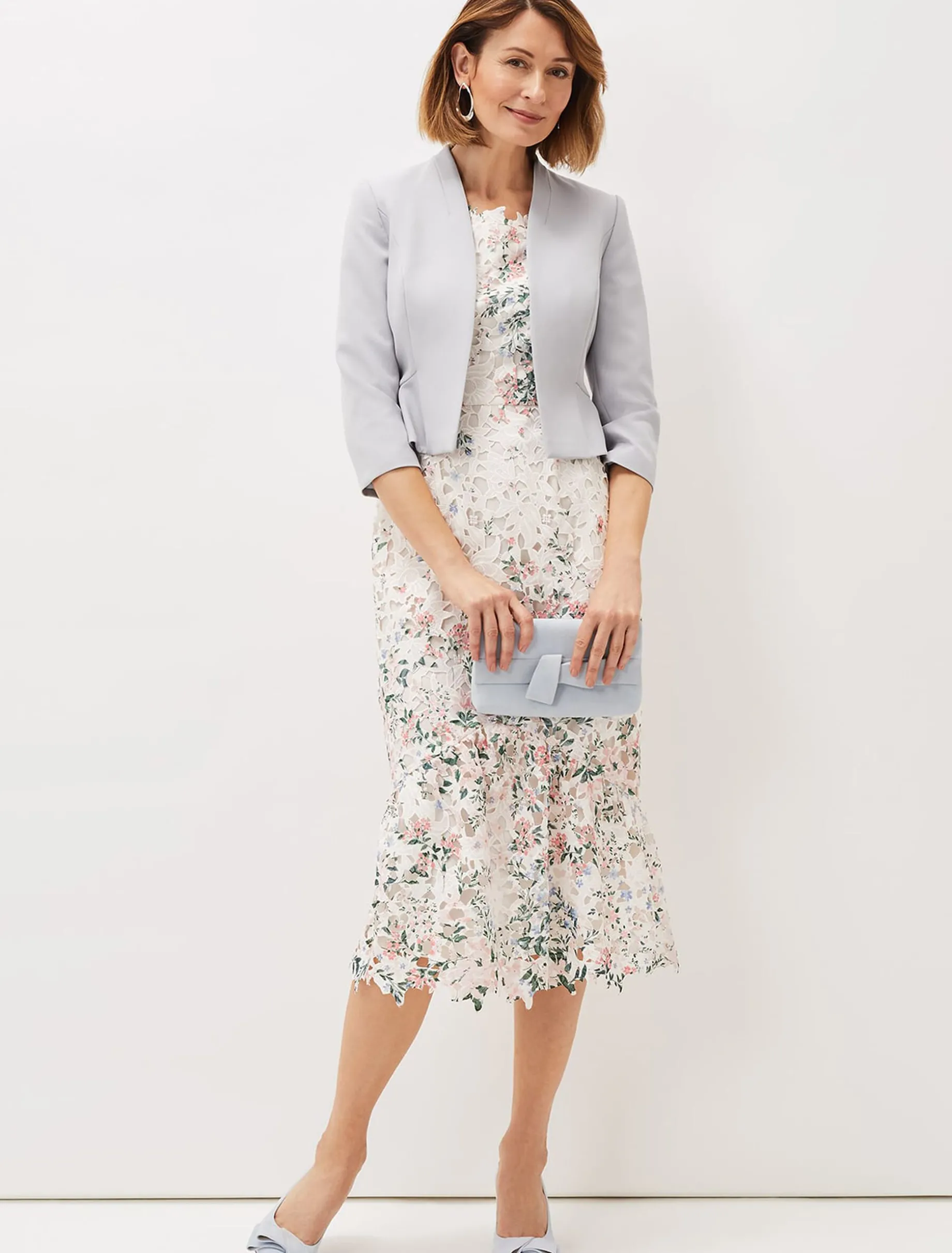 Franky Lace Bardot Midi Dress