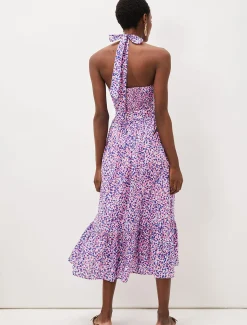 Gemmi Cotton Almond Print Halterneck Dress