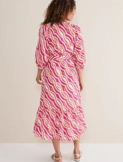 Georgie Cotton Geo Midi Dress