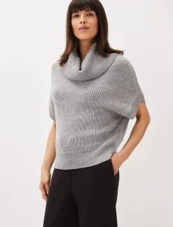 Georgina Chunky Short Sleeved Cowl Neck Jumper