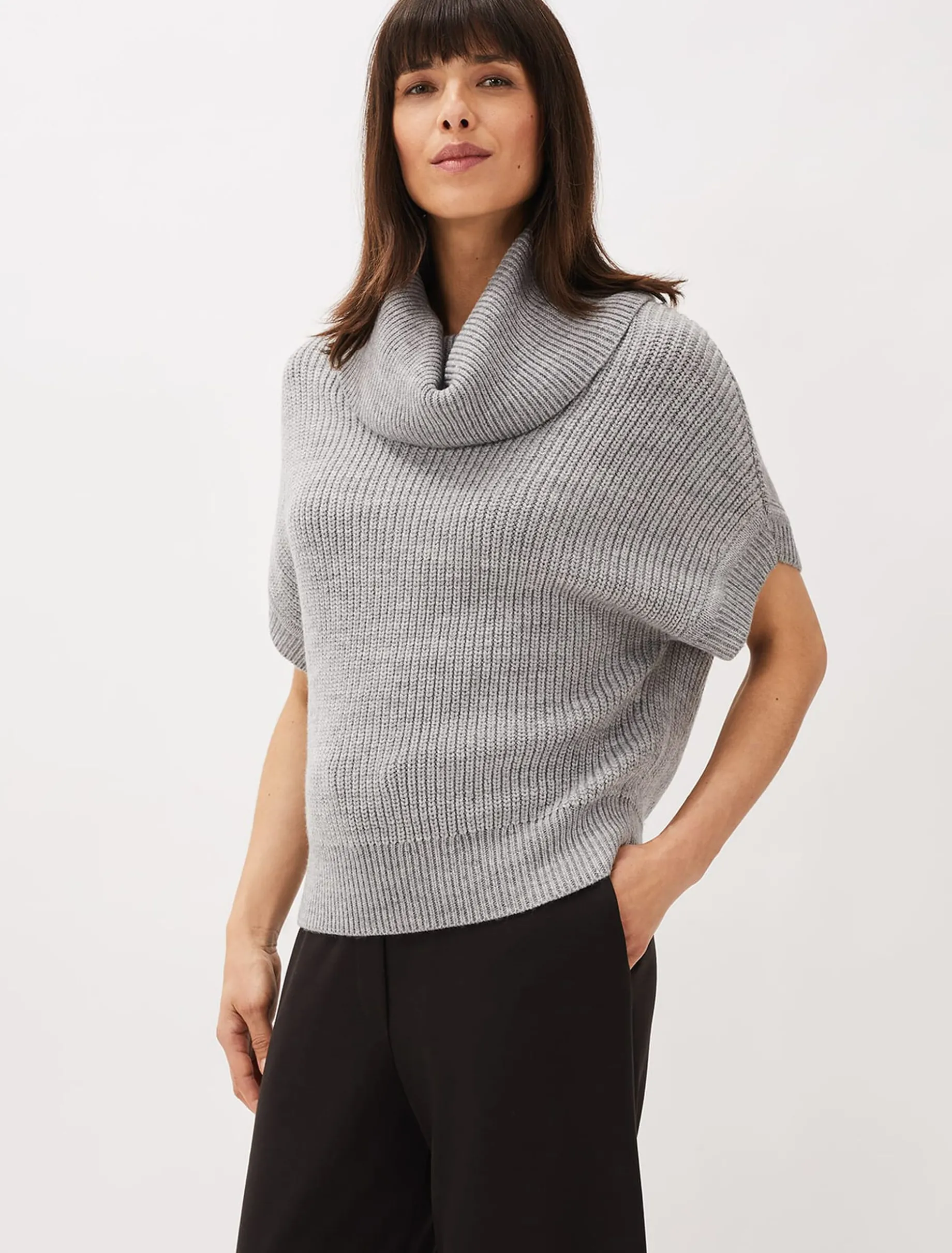Georgina Chunky Short Sleeved Cowl Neck Jumper