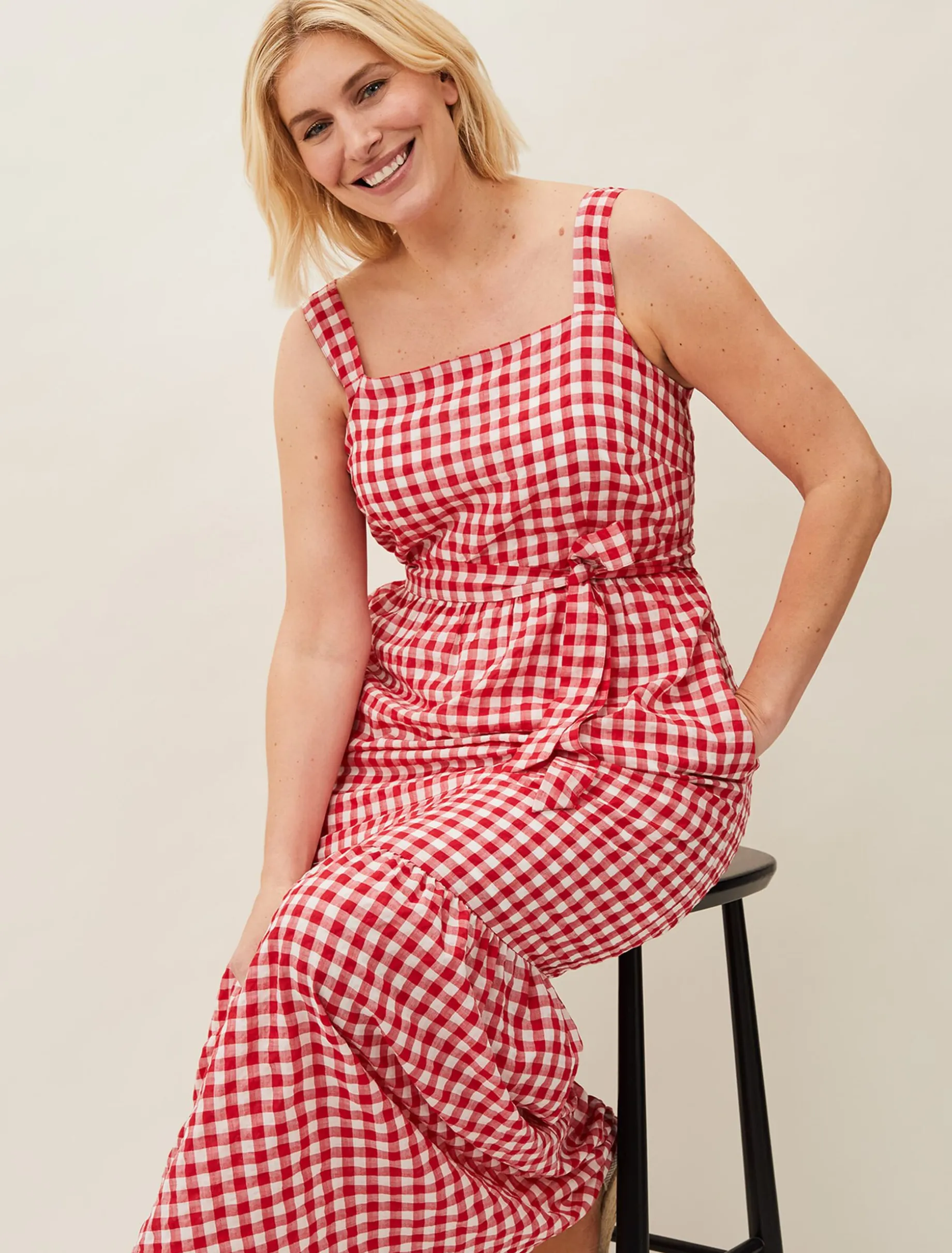 Geri Gingham Maxi Dress