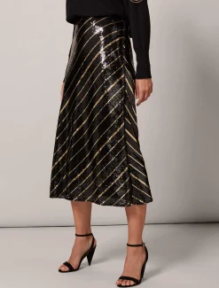 Giana Stripe Sequin Skirt