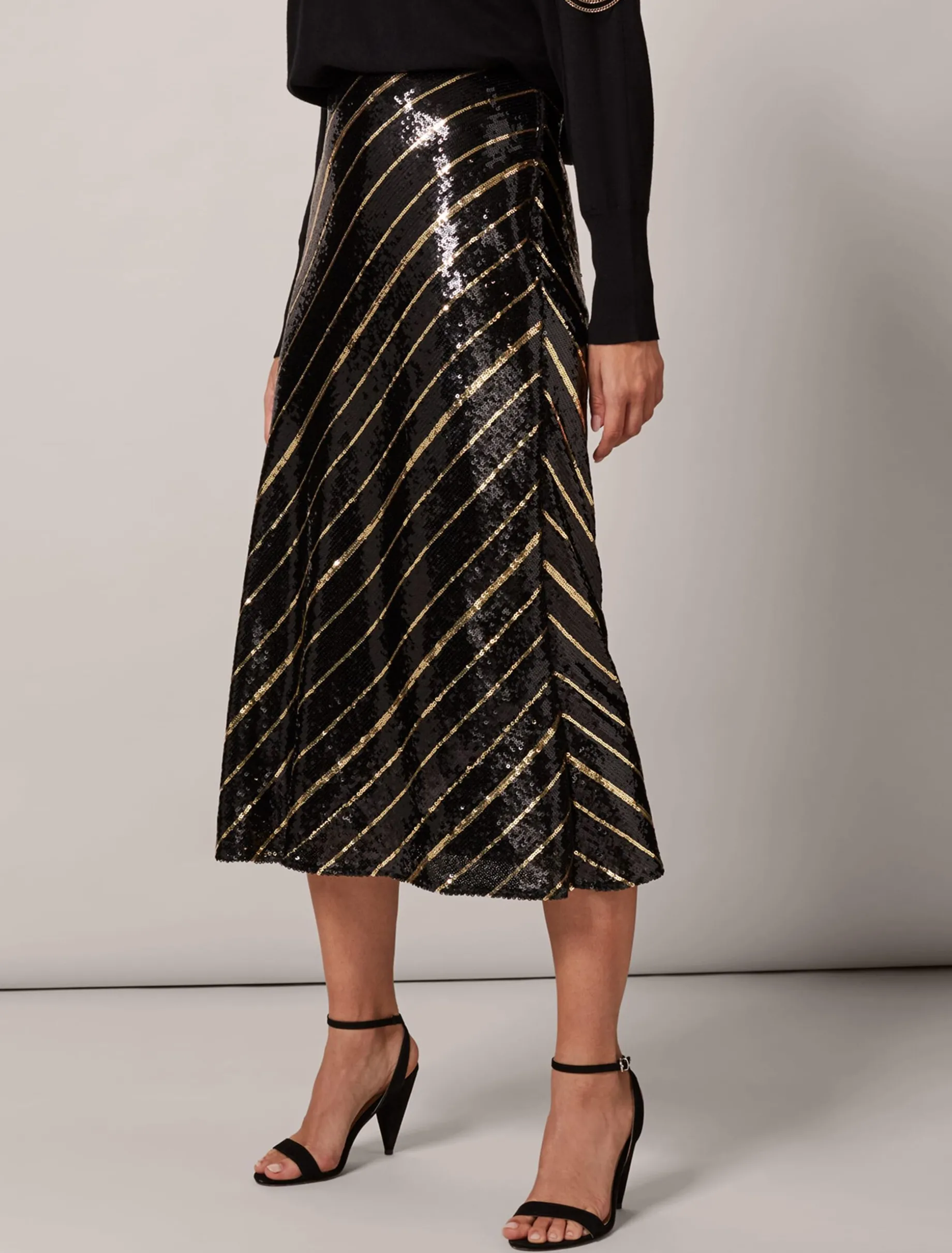 Giana Stripe Sequin Skirt