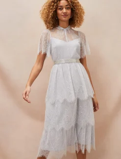 Ginnie Lace Tiered Midi Dress