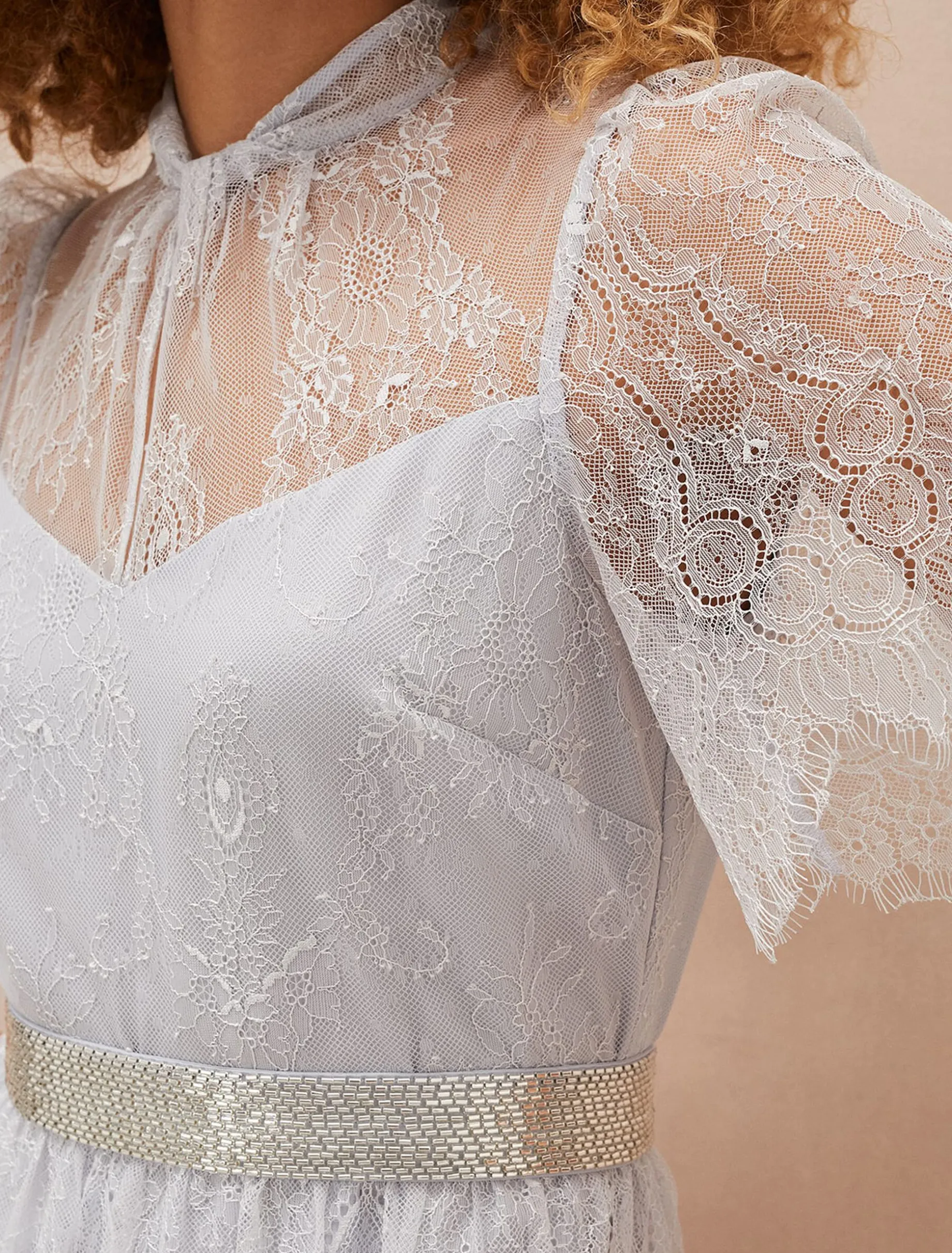 Ginnie Lace Tiered Midi Dress